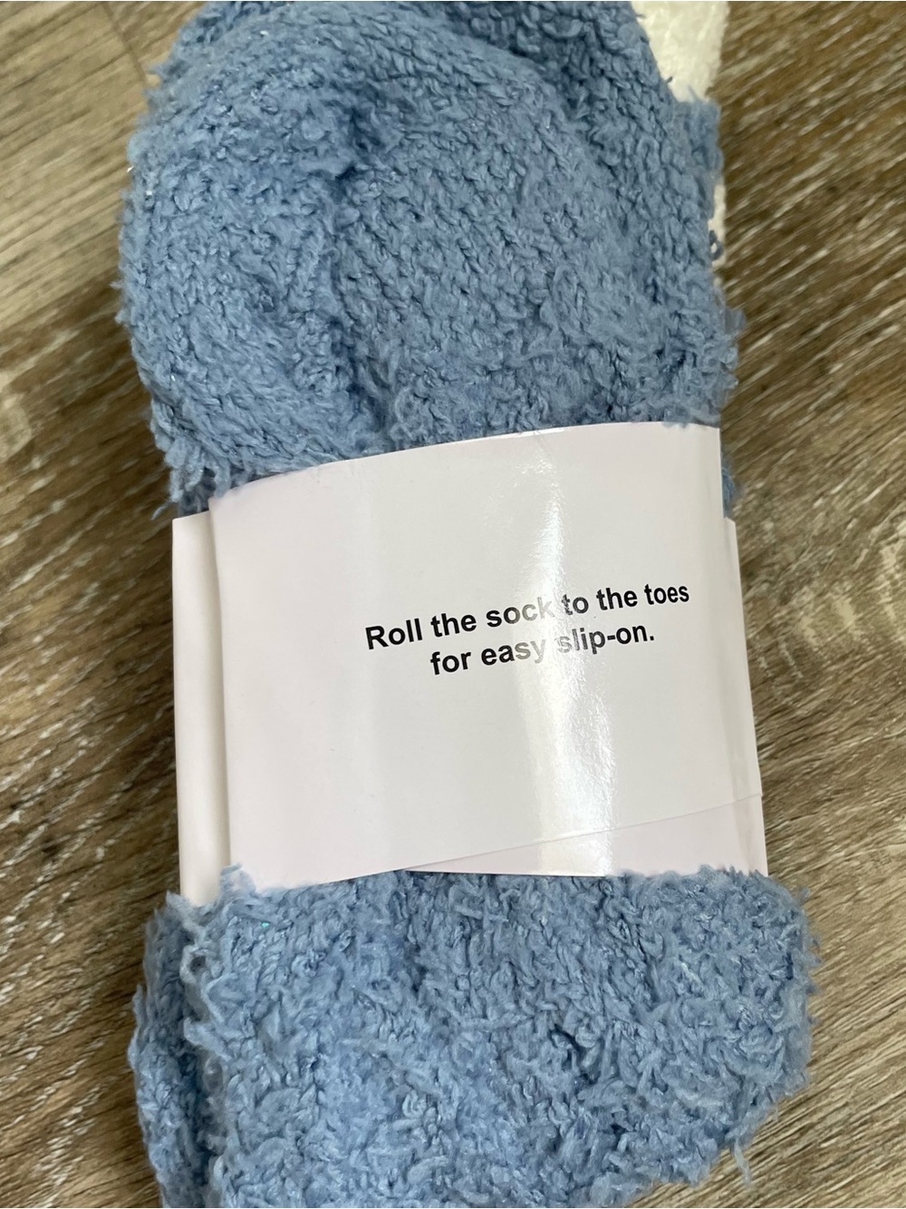 Cozy Socks Blue & White Plush Fuzzy Warm Winter Socks One Size - Picture 4 of 4